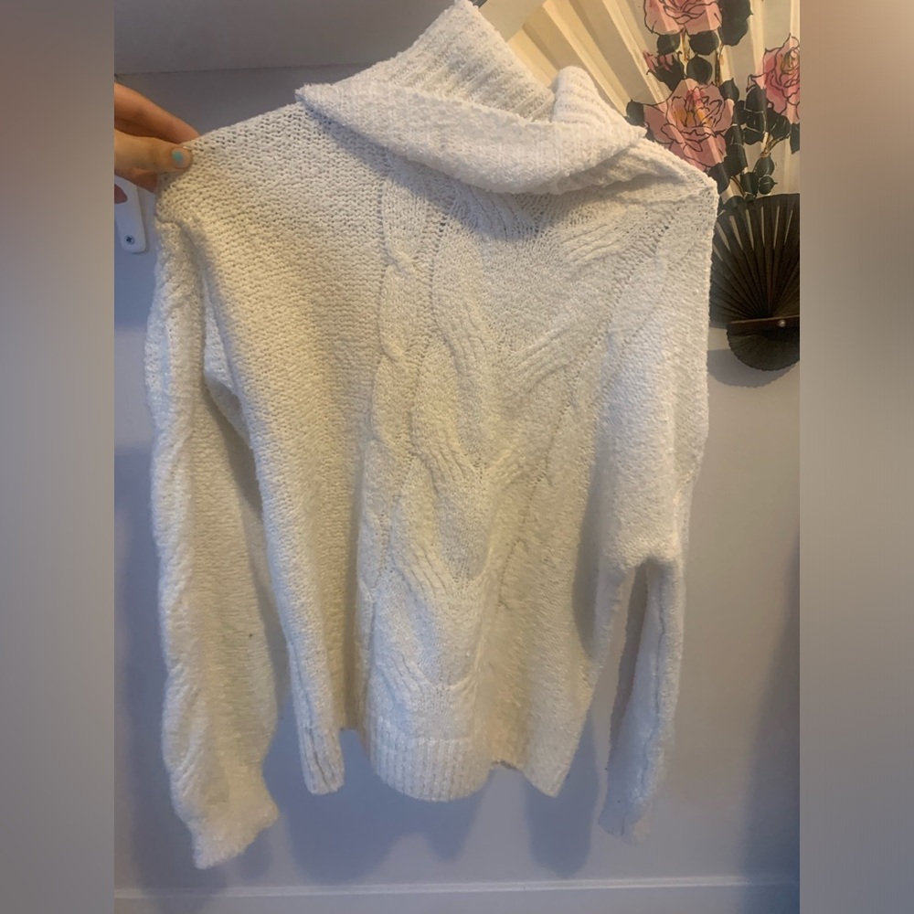 Macy’s  cowel neck white sweater